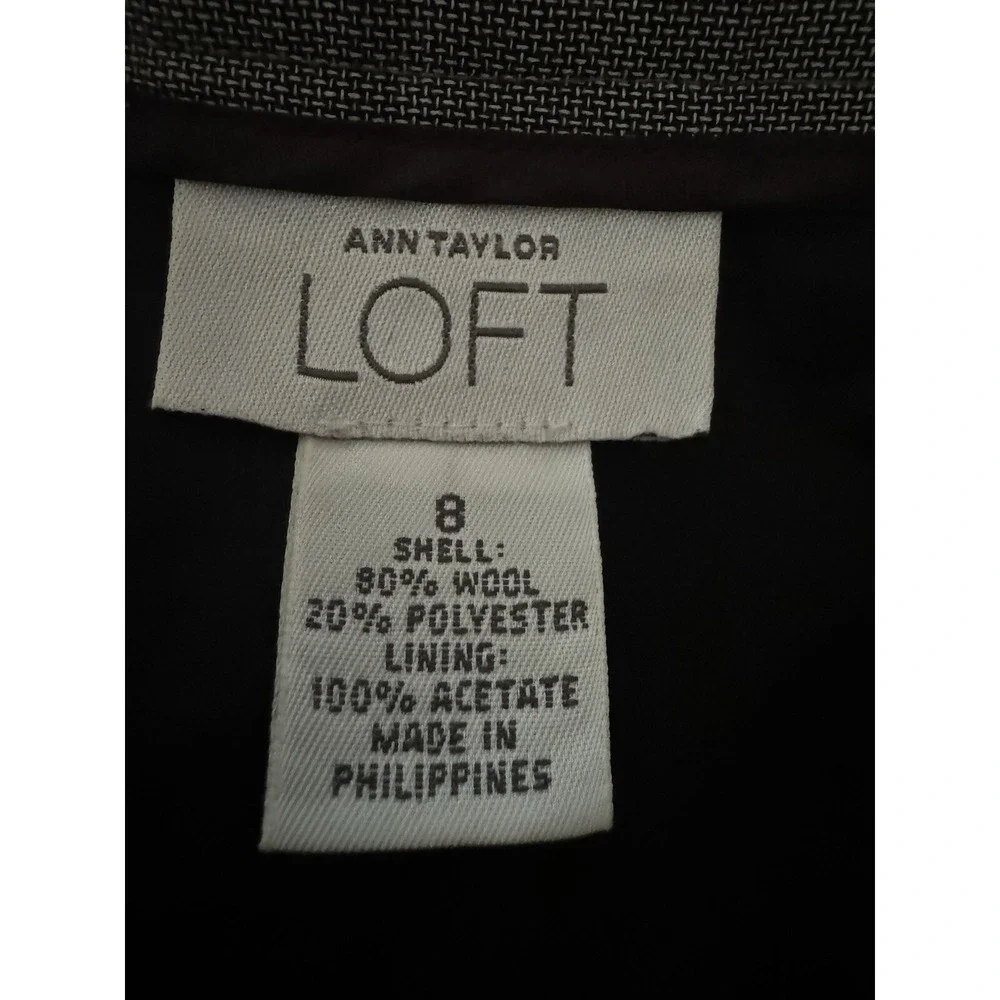 Ann Taylor Loft Women's Lined Pants Gray Size 8 Straight Leg Mid Rise